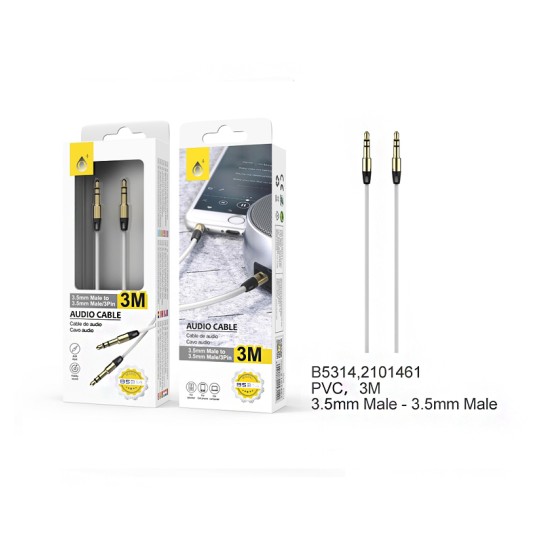 CABO PLANK DE ÁUDIO ONEPLUS B5314 BL CONECTOR METÁLICO M/M 3,5MM BRANCO CABO PLANK DE ÁUDIO ONEPLUS B5314 BL CONECTOR METÁLICO M/M 3,5MM BRANCO